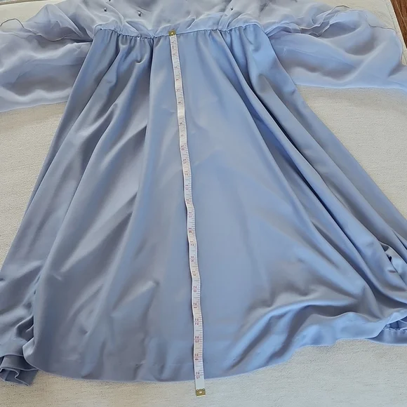 Vintage Sears Sheer Cape Overlay Cocktail Dress with Pearl Detail Size M - Picture 7 of 8